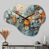 Orange And Blue Geometric Illusions - Asymmetric Metal Wall Clock