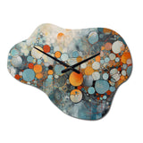 Orange And Blue Geometric Illusions - Asymmetric Metal Wall Clock