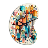 Blue And Orange Geometry Balance I - Asymmetric Metal Wall Clock
