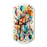 Blue And Orange Geometry Balance I - Asymmetric Metal Wall Clock