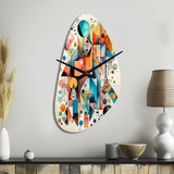 Blue And Orange Geometry Balance I - Asymmetric Metal Wall Clock