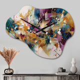 Golden Explosion Triangles I - Asymmetric Metal Wall Clock