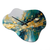 Golden Explosion Triangles IV - Asymmetric Metal Wall Clock