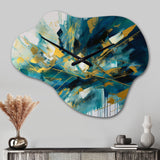 Golden Explosion Triangles V - Asymmetric Metal Wall Clock