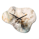White And Grey Geometric Depths I - Asymmetric Metal Wall Clock