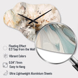 White And Grey Geometric Depths I - Asymmetric Metal Wall Clock