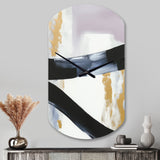 Black Eruption Of Marble II - Asymmetric Metal Wall Clock