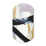 Black Eruption Of Marble II - Asymmetric Metal Wall Clock