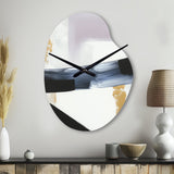 Black Eruption Of Marble II - Asymmetric Metal Wall Clock