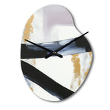 Black Eruption Of Marble II - Asymmetric Metal Wall Clock