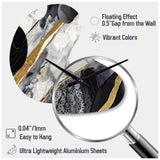 Black Gold Fusion Of Marble I - Asymmetric Metal Wall Clock