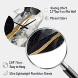 Black Gold Fusion Of Marble I - Asymmetric Metal Wall Clock