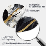 Black Gold Fusion Of Marble I - Asymmetric Metal Wall Clock