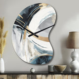 Black Gold Fusion Of Marble II - Asymmetric Metal Wall Clock
