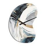 Black Gold Fusion Of Marble II - Asymmetric Metal Wall Clock