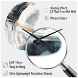 Black Gold Fusion Of Marble II - Asymmetric Metal Wall Clock