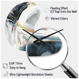 Black Gold Fusion Of Marble II - Asymmetric Metal Wall Clock