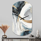 Black Gold Fusion Of Marble II - Asymmetric Metal Wall Clock