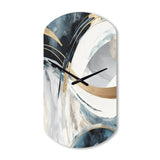 Black Gold Fusion Of Marble II - Asymmetric Metal Wall Clock