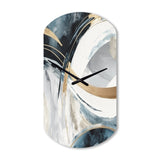 Black Gold Fusion Of Marble II - Asymmetric Metal Wall Clock