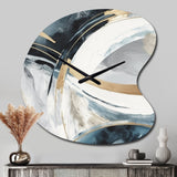 Black Gold Fusion Of Marble II - Asymmetric Metal Wall Clock