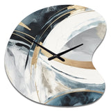 Black Gold Fusion Of Marble II - Asymmetric Metal Wall Clock