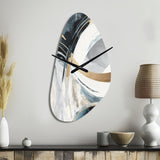 Black Gold Fusion Of Marble II - Asymmetric Metal Wall Clock