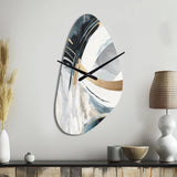 Black Gold Fusion Of Marble II - Asymmetric Metal Wall Clock