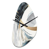 Black Gold Fusion Of Marble II - Asymmetric Metal Wall Clock