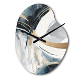 Black Gold Fusion Of Marble II - Asymmetric Metal Wall Clock