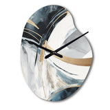 Black Gold Fusion Of Marble II - Asymmetric Metal Wall Clock
