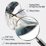 Black Gold Fusion Of Marble II - Asymmetric Metal Wall Clock