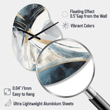 Black Gold Fusion Of Marble II - Asymmetric Metal Wall Clock