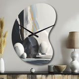 Abstract Marble Shapes I - Asymmetric Metal Wall Clock