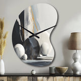 Abstract Marble Shapes I - Asymmetric Metal Wall Clock