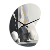 Abstract Marble Shapes I - Asymmetric Metal Wall Clock