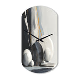 Abstract Marble Shapes I - Asymmetric Metal Wall Clock