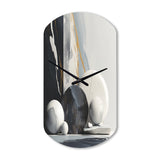 Abstract Marble Shapes I - Asymmetric Metal Wall Clock