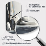 Abstract Marble Shapes I - Asymmetric Metal Wall Clock