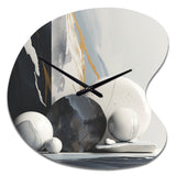 Abstract Marble Shapes I - Asymmetric Metal Wall Clock