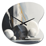 Abstract Marble Shapes I - Asymmetric Metal Wall Clock
