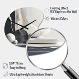 Abstract Marble Shapes I - Asymmetric Metal Wall Clock