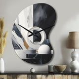 Abstract Marble Shapes II - Asymmetric Metal Wall Clock