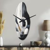 Abstract Marble Shapes II - Asymmetric Metal Wall Clock