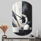 Abstract Marble Shapes II - Asymmetric Metal Wall Clock