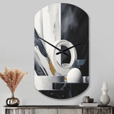 Abstract Marble Shapes II - Asymmetric Metal Wall Clock