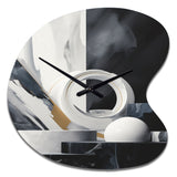 Abstract Marble Shapes II - Asymmetric Metal Wall Clock