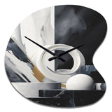 Abstract Marble Shapes II - Asymmetric Metal Wall Clock