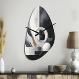 Abstract Marble Shapes II - Asymmetric Metal Wall Clock