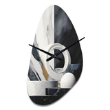 Abstract Marble Shapes II - Asymmetric Metal Wall Clock